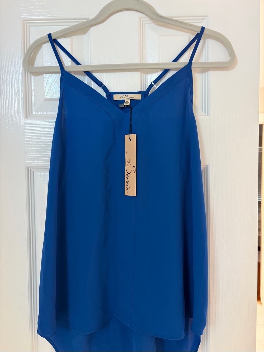 Le Sarai Royal Blue Double-Strap V-Neck Cami Top